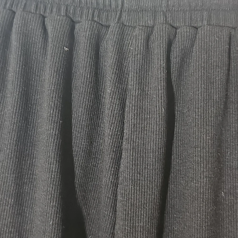Cider Black Wide Leg Track Pants. By CIDER. With Ribbed‎ Texture. Sz Meduim. Tie
